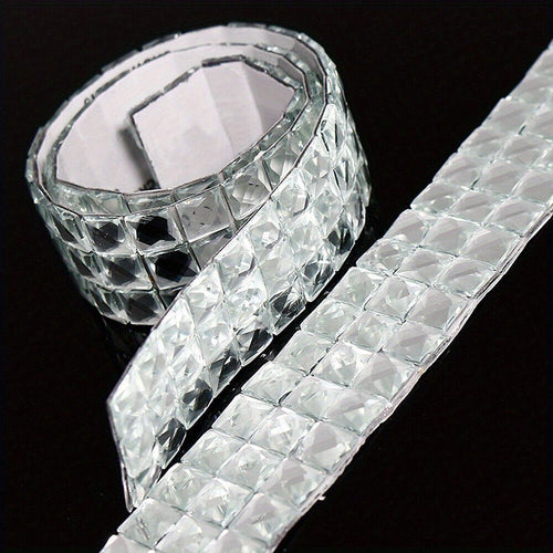 2M Glass Mirror Mosaic Wall Tiles Sticker Self-Adhesive Tile Home Decor Decal
