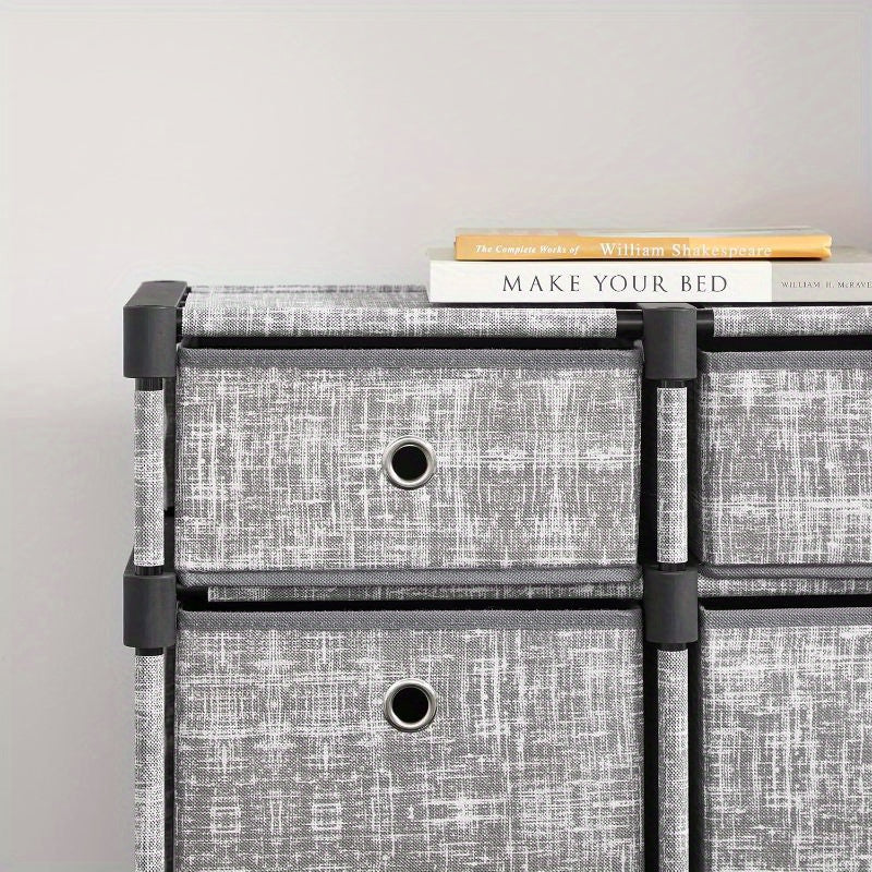 9-Cube Drawer Organiser | Canvas Storage Unit with 9 Storage Boxes, Closet Organiser, Bookcase, 83.5 x 30 x 79.5 cm, for Bedroom, Living Room, Assembled, ≥3.2 Cubic Feet Capacity, Storage Drawer Units