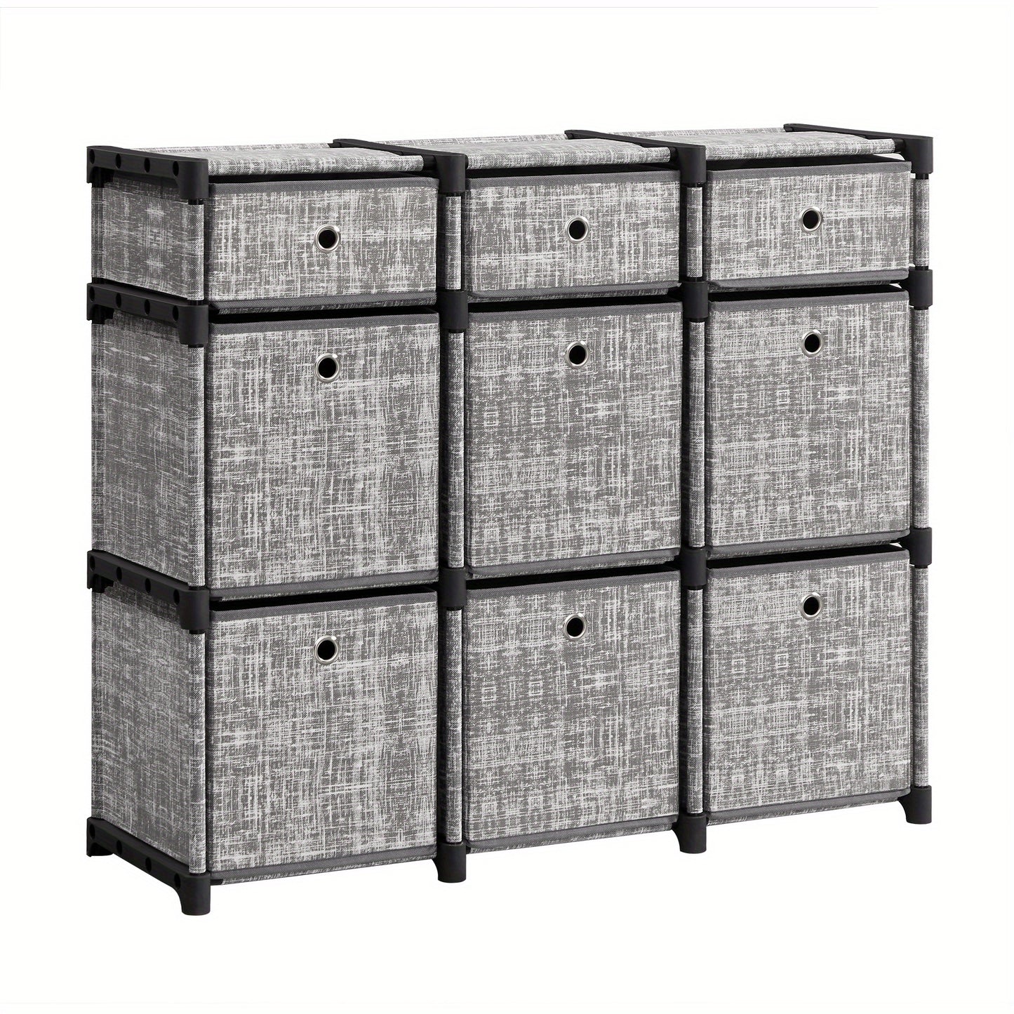 9-Cube Drawer Organiser | Canvas Storage Unit with 9 Storage Boxes, Closet Organiser, Bookcase, 83.5 x 30 x 79.5 cm, for Bedroom, Living Room, Assembled, ≥3.2 Cubic Feet Capacity, Storage Drawer Units