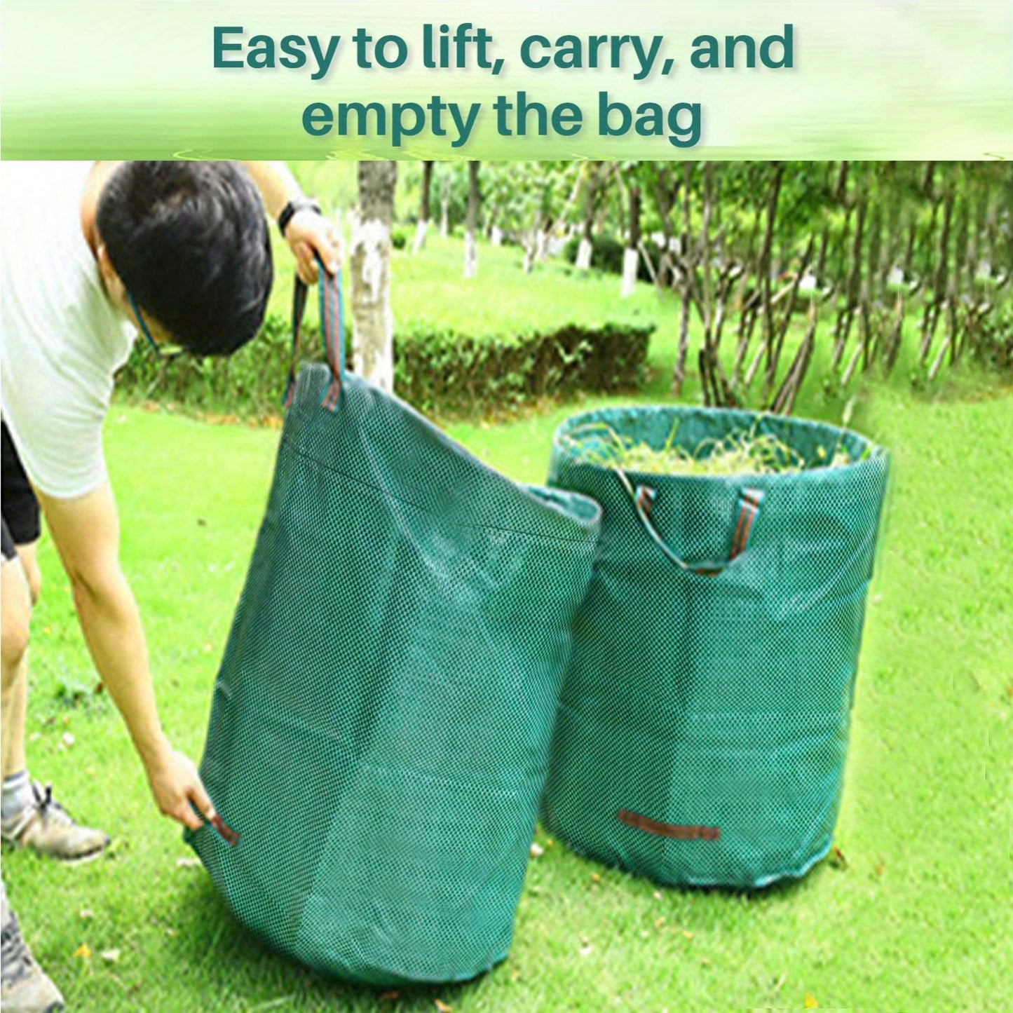 500-Litre/272-Litre Garden Waste Bags, Heavy-Duty Garden Bags, Reusable Garden Bags with Handles, Ideal for Collecting Garden Waste, Plant Cuttings, Grass Clippings And Fallen Leaves