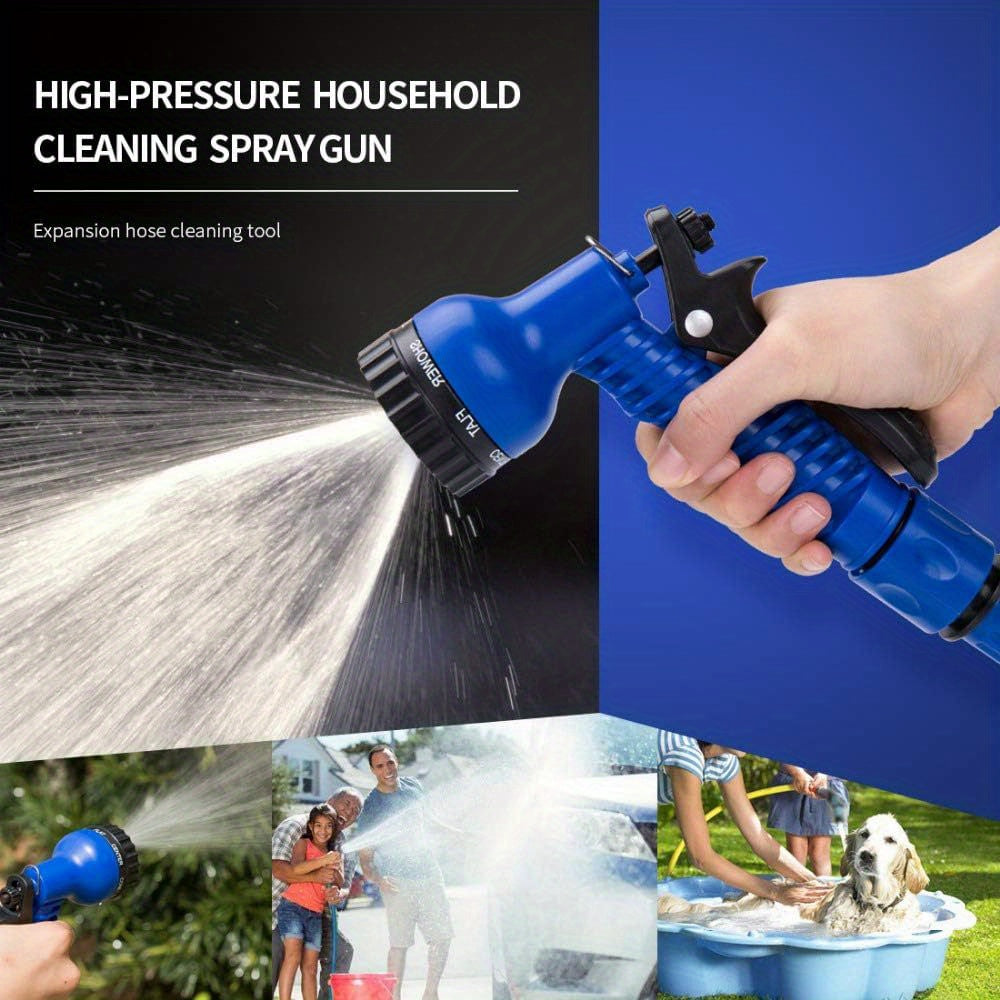 100ft Expandable Garden Hose Pipe, Flexible Expanding Magic Hose with 3/ 4", 1/ 2" Fittings, Garden Hose with 7 Function Spray Nozzle