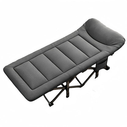 Extra-Wide Portable Folding Camping Bed with 3-in-1 Pockets & Integrated Ultra-Soft Pillow - Durable Iron Frame, Easy Setup for Outdoor, Beach, Garden - Sturdy X-Shaped Design, No Assembly Needed, Camping Mattress