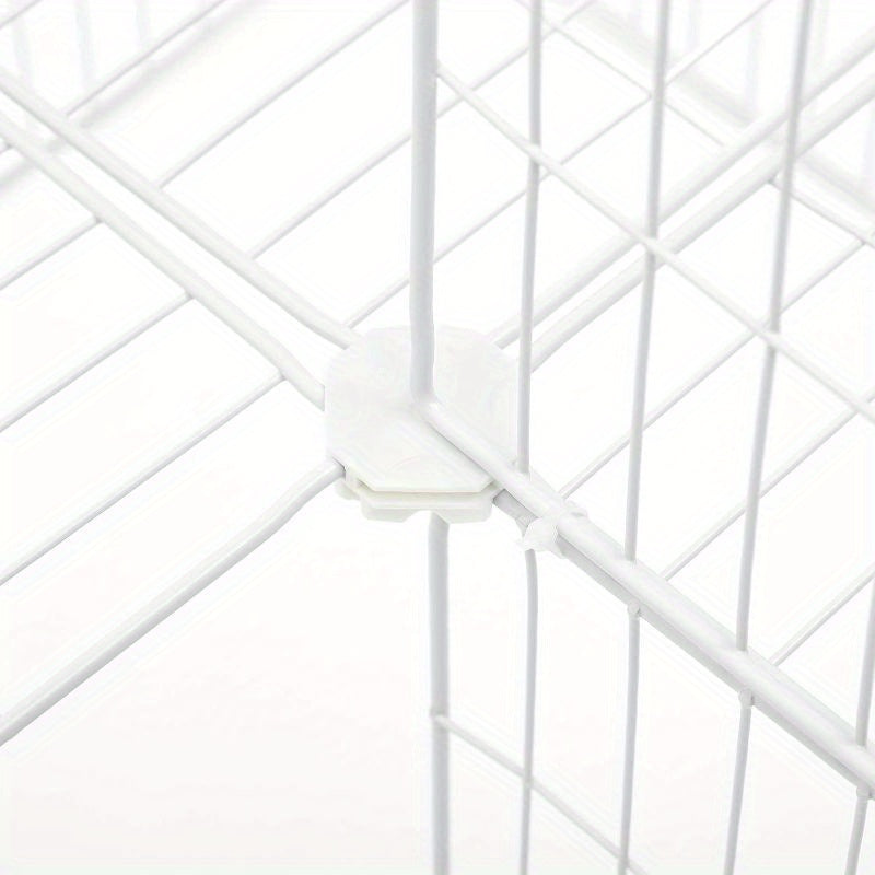 Two-Story Metal Pet Playpen with 36 Grid Panels, Cage for Small Animals Like Guinea Pigs, Hamsters, And Rabbits, Includes a Mallet, Suitable for Indoor Use, Dimensions 143 X 73 X 71 Cm