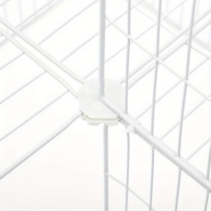 Two-Story Metal Pet Playpen with 36 Grid Panels, Cage for Small Animals Like Guinea Pigs, Hamsters, And Rabbits, Includes a Mallet, Suitable for Indoor Use, Dimensions 143 X 73 X 71 Cm