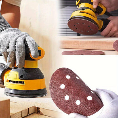 100pcs 125mm- 5" Sanding Discs 40 60 80 120 240 Mixed Grit Orbital Sander 8 Holes