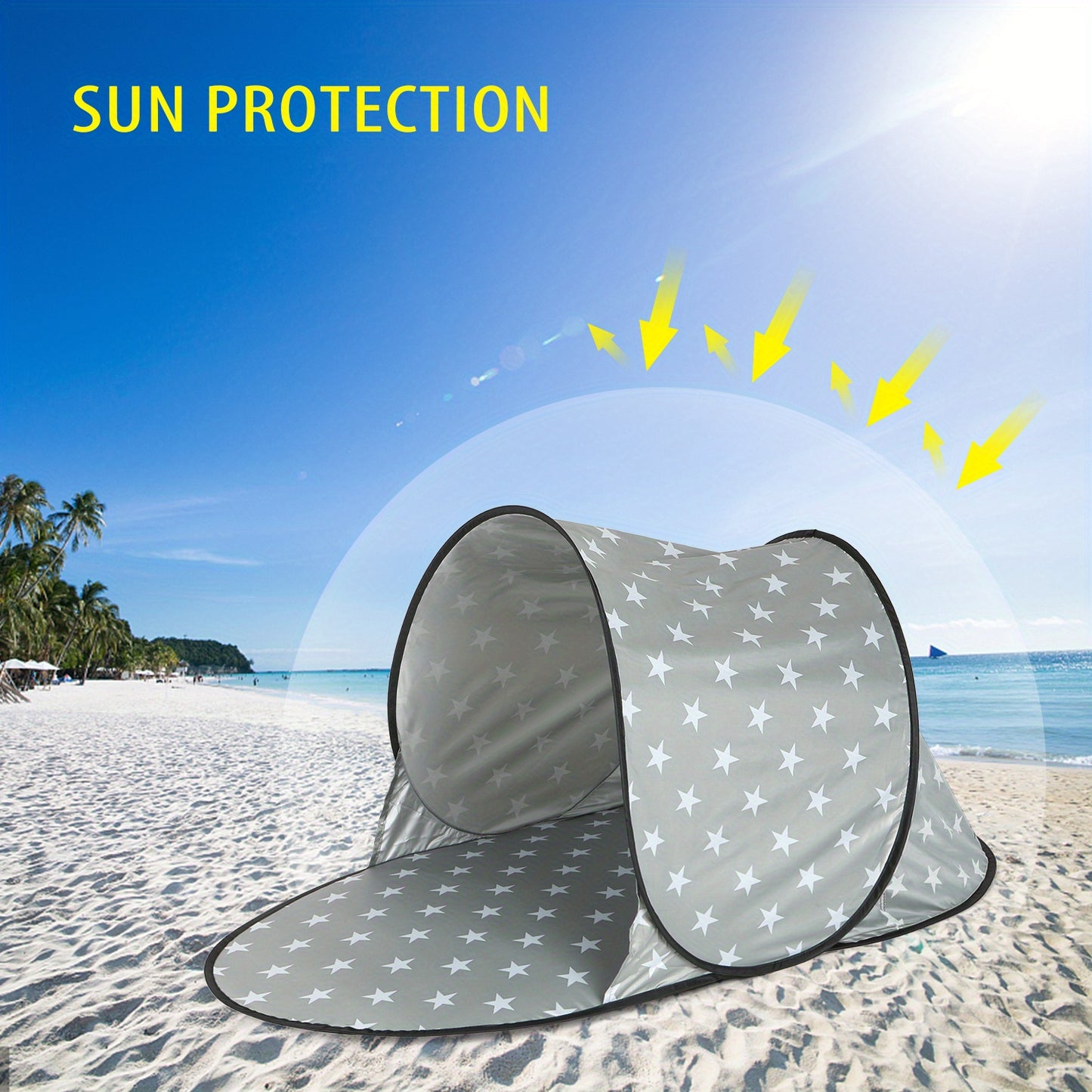 1pc Camping Tent New Non-Waterproof Pop Up Sturdy UV Protection Tent for Beach Sunshade