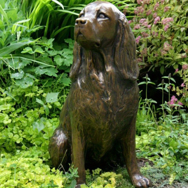 Springer Spaniel Statue Garden Decor Resin Animal Dog Sculpture Yard Lawn Outdoor Decorative Ornament