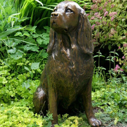 Springer Spaniel Statue Garden Decor Resin Animal Dog Sculpture Yard Lawn Outdoor Decorative Ornament
