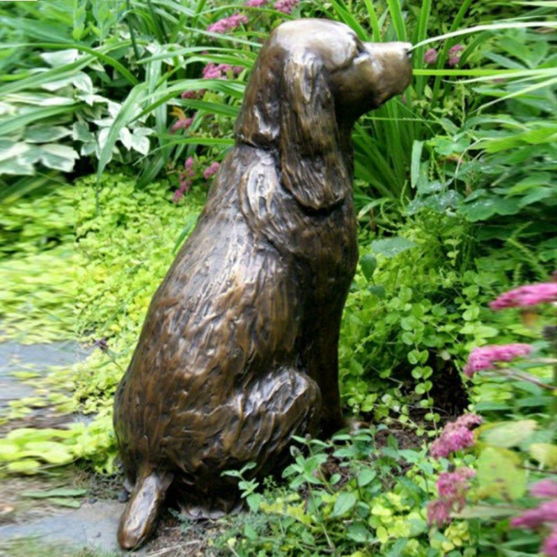 Springer Spaniel Statue Garden Decor Resin Animal Dog Sculpture Yard Lawn Outdoor Decorative Ornament