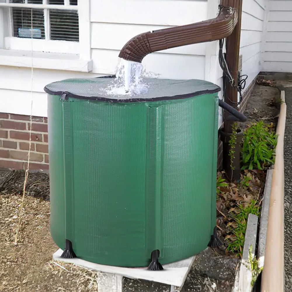50L/100L/160L/200L Rainwater Collection Tanks, Portable Outdoor Water Tanks, Rainwater Collection System, Container Set with Filter Net and Overflow Device