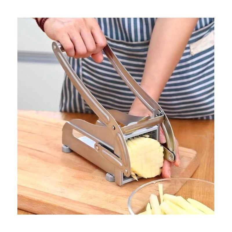 Potato Chipper, Professional Chip Chopper Cutter Slicer Maker, Stainless Steel Sharp Blades for French Fry Cutter Easily for Home and Commercial Use French Fries