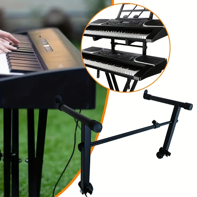 2 Tier Keyboard Stand | Metal Adjustable Height and Width, Iron Construction, Color for Stacking