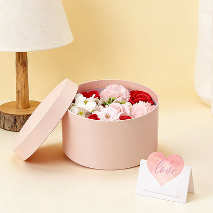 Bath Soap Gift Box, Artificial Flower Bouquet, card, Scented Rose Petal Gift for Valentine'S Day Anniversary, Christmas, Birthday Gift for Women, Girlfriend, Wife