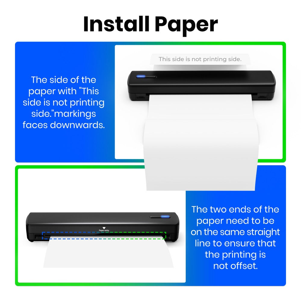 A4 Thermal Paper Refill 100 & 200 Sheets – 8.5x11" No-Ink Printing Paper Compatible with D810B Portable Thermal Printers for Office, Travel & Home