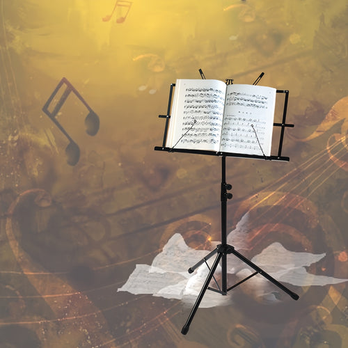 Metal Adjustable Height Sheet Music Stand Holder Portable Folding with Carrying Bag Lightweight for Storage Or Travel