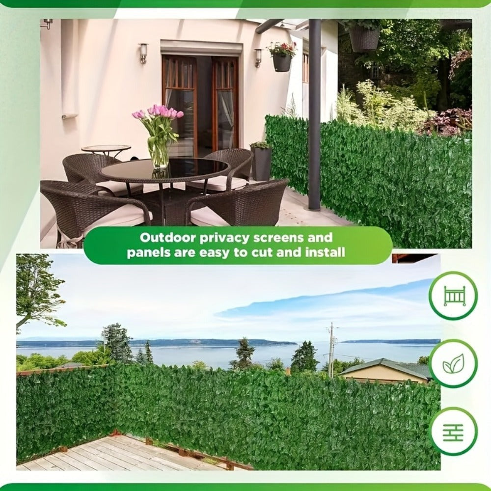Artificial Ivy Privacy Fence Screen Panel 5m Extra Long Balcony Garden Wall Trellis Faux Hedge Leaf Outdoor Home Decor Green
