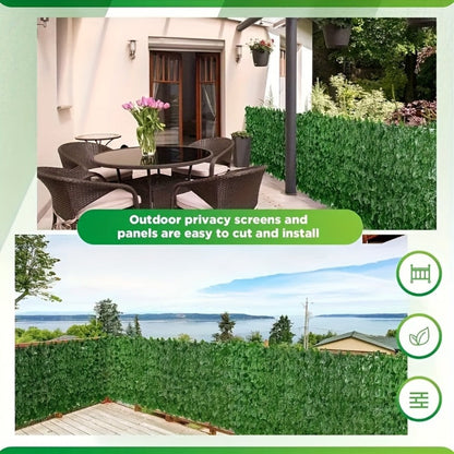Artificial Ivy Privacy Fence Screen Panel 5m Extra Long Balcony Garden Wall Trellis Faux Hedge Leaf Outdoor Home Decor Green