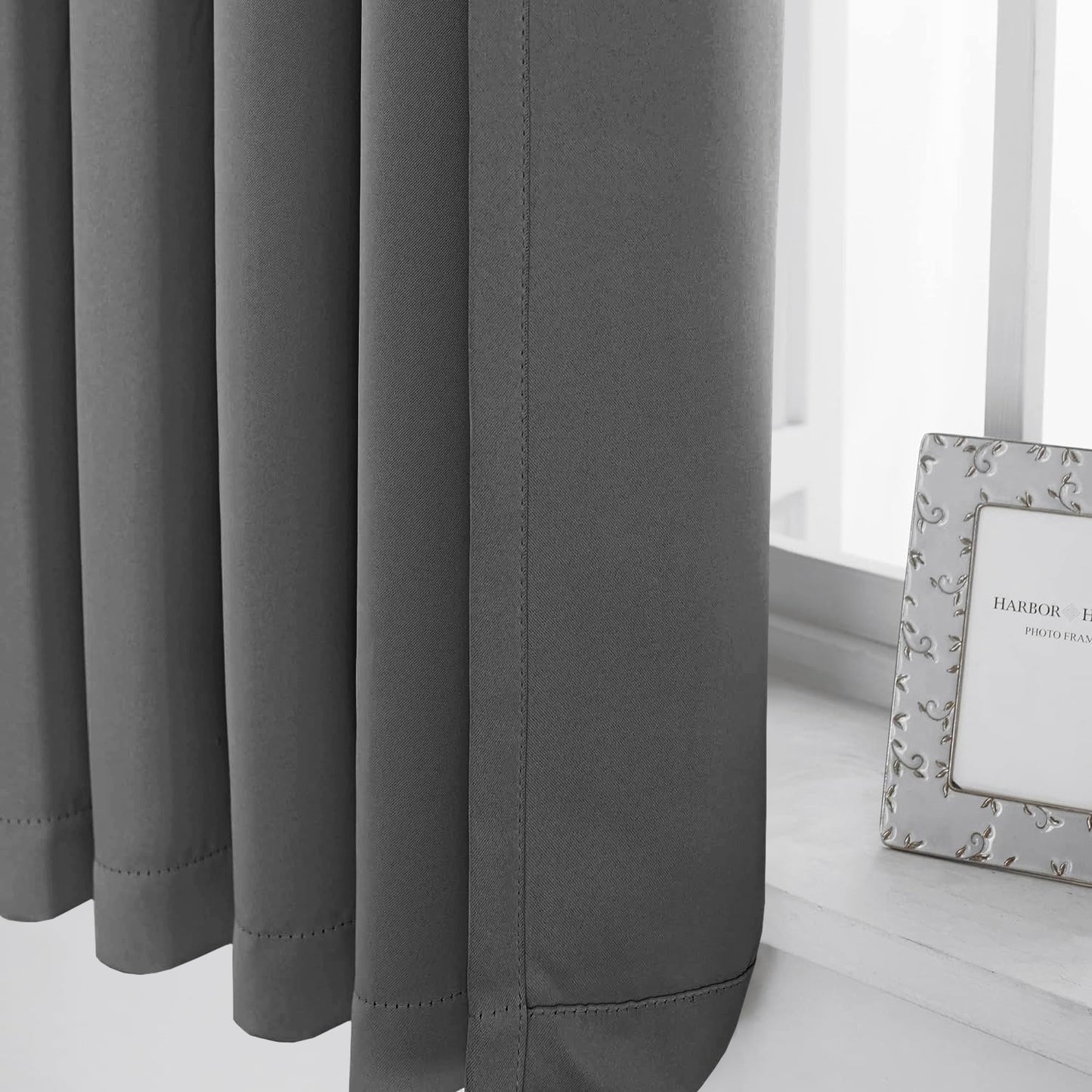 2pcs Premium Blackout Pencil Pleat Curtains – Heavy Duty Thermal Insulated Window Drapes with Matching Ties, Noise Reducing, Energy Saving & UV Blocking, Perfect for Bedroom & Living Room