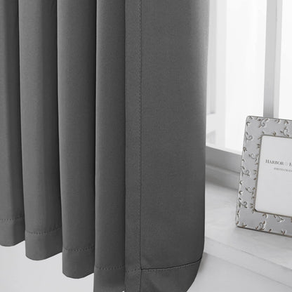 2pcs Premium Blackout Pencil Pleat Curtains – Heavy Duty Thermal Insulated Window Drapes with Matching Ties, Noise Reducing, Energy Saving & UV Blocking, Perfect for Bedroom & Living Room