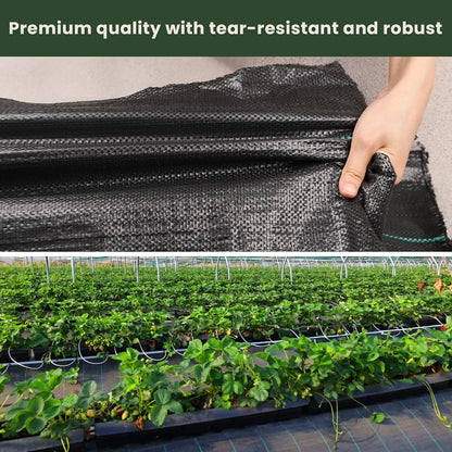Heavy Duty Weed Control Membrane Garden Weed Barrier UV Protection Weed Fabric for Patios Garden Flower Beds Landscaping Black Woven Roll Ground Cover