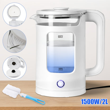 1pc 2L Quickboil Electric Kettle, Send A Sponge Brush, 1500W High Power Fast-Boiling Electric Kettle, 220V Portable Design with Stainless Steel Accents Ideal for Home & Office Use, Multi-Functional Perfect Modern Kitchens