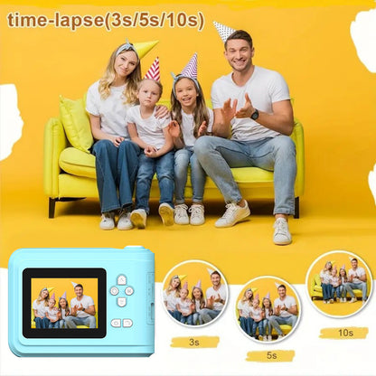 2.4-inch Children Digital Camera Toys for Christmas Birthday Gift for Boy Girl Thermal Print Camera HD 1080P Photo Printing Camera with 3 Rolls of Photo Paper