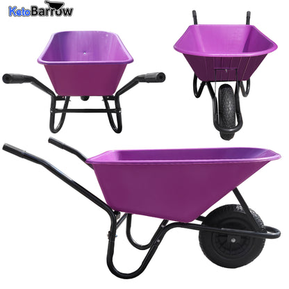Purple Wheelbarrow - Plastic Wheelbarrow Professional Garden Barrow - TaskBarrow 110 Litre
