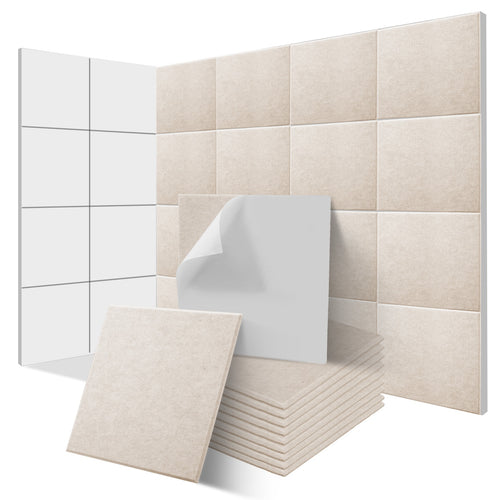 24/48 Pack Self-Adhesive High-Density Soundproofing Panels, Self-Adhesive High-Density Acoustic Panels, Recording Studio Soundproofing Panels, 0.35-inch Thickness, 11.81-inch X 11.81-inch