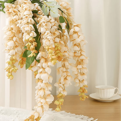 Set of 3 Faux Wisteria Hanging Flower Garlands for Decorating Homes, Gardens, Outdoor Events, Weddings, And Parties