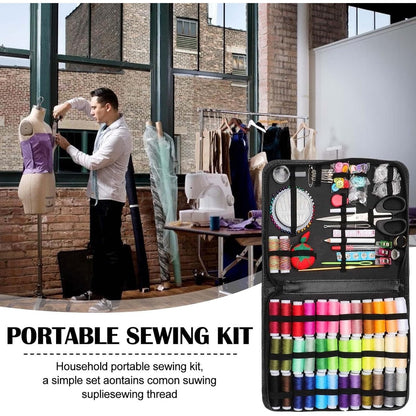 201Pcs Professional Sewing Kit - Portable Sewing Accessories Bag - Complete Sewing Supplies Set Comprehensive Sewing Supplies Set for Home Travel and Emergencies