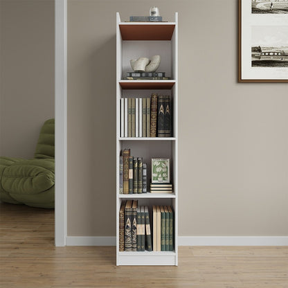 Modern White Wooden Bookcase – Tall & Skinny Bookshelf 2/3/4 Cube Shelves Shelving Storage Unit, Open Shelf Bookshelf For Office Living Room Bedroom Storage Organization