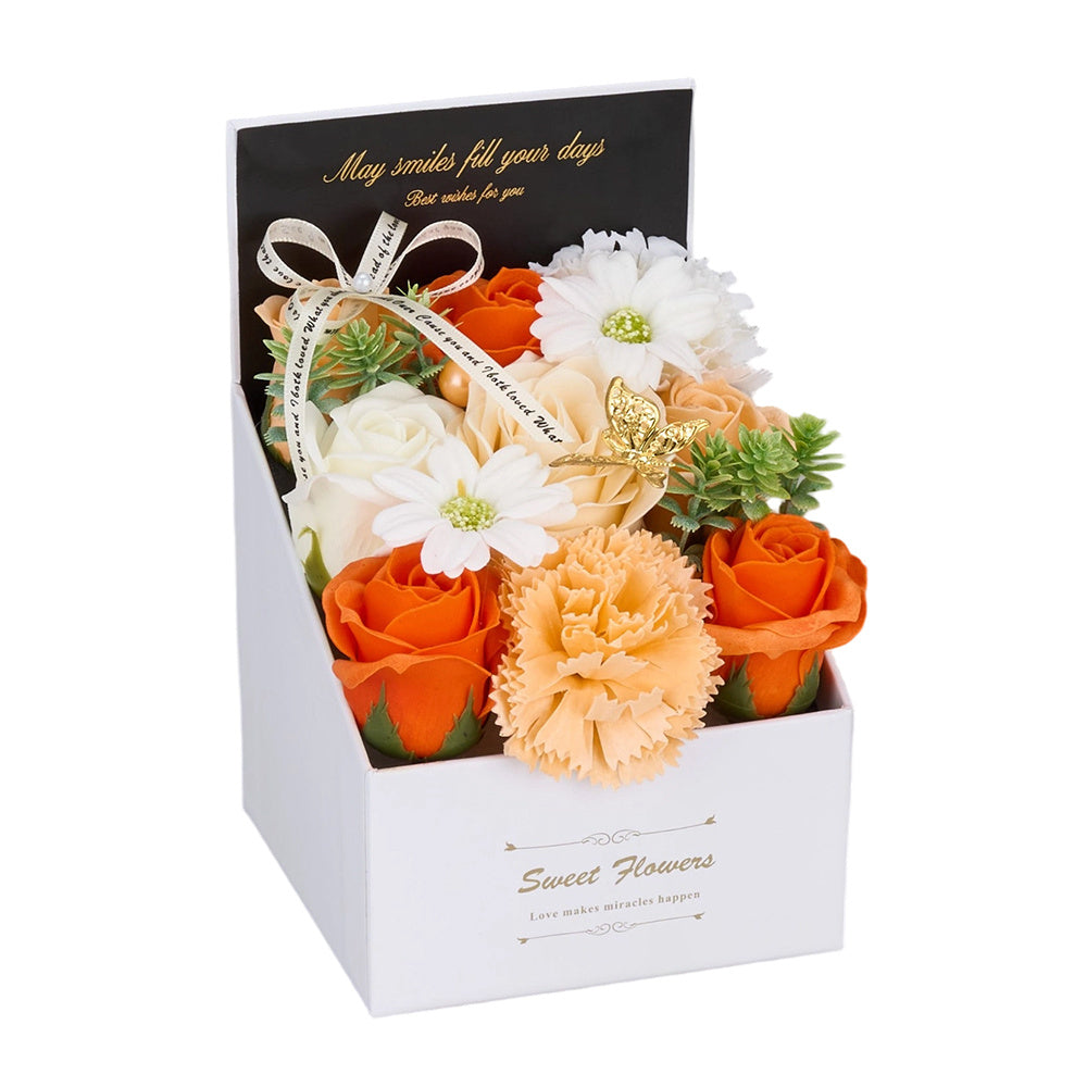 Flower Flower Soap in Gift Box Decorative Soap Artificial Flower Bath Soap for Birthday Valentine'S Day Her Girls Lover Partial soap floral decoration
