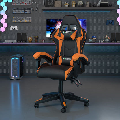 GartistGo Ergonomic Gaming Chair - Gamer Chairs with Lumbar Cushion + Headrest, Height-Adjustable Office & Computer Chair for Adults, Girls, Boys (Without footrest)
