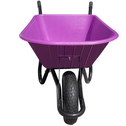 Purple Wheelbarrow - Plastic Wheelbarrow Professional Garden Barrow - TaskBarrow 110 Litre