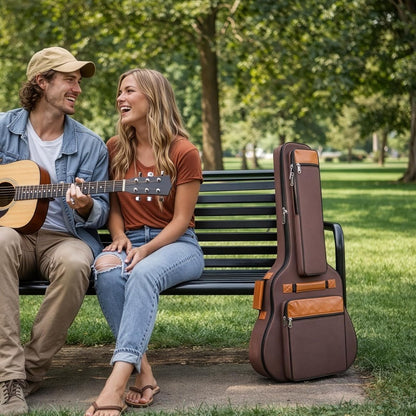 With Adjustable Strap 5 Pockets Of Guitar Bag Padded Gig Bag 12mm Thick for 40-42 Inch Acoustic Guitars