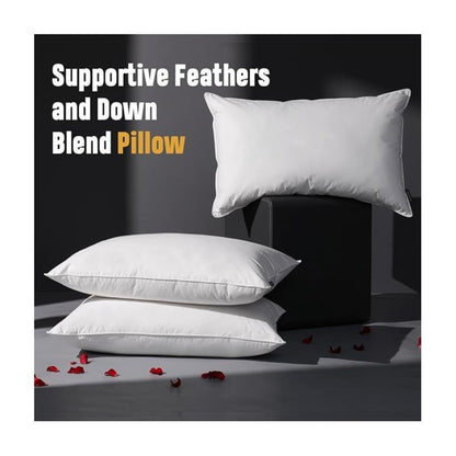 Duck Feather Pillows Pack of 1 and 2 Hotel Quality, Washable, Medium/Soft Support