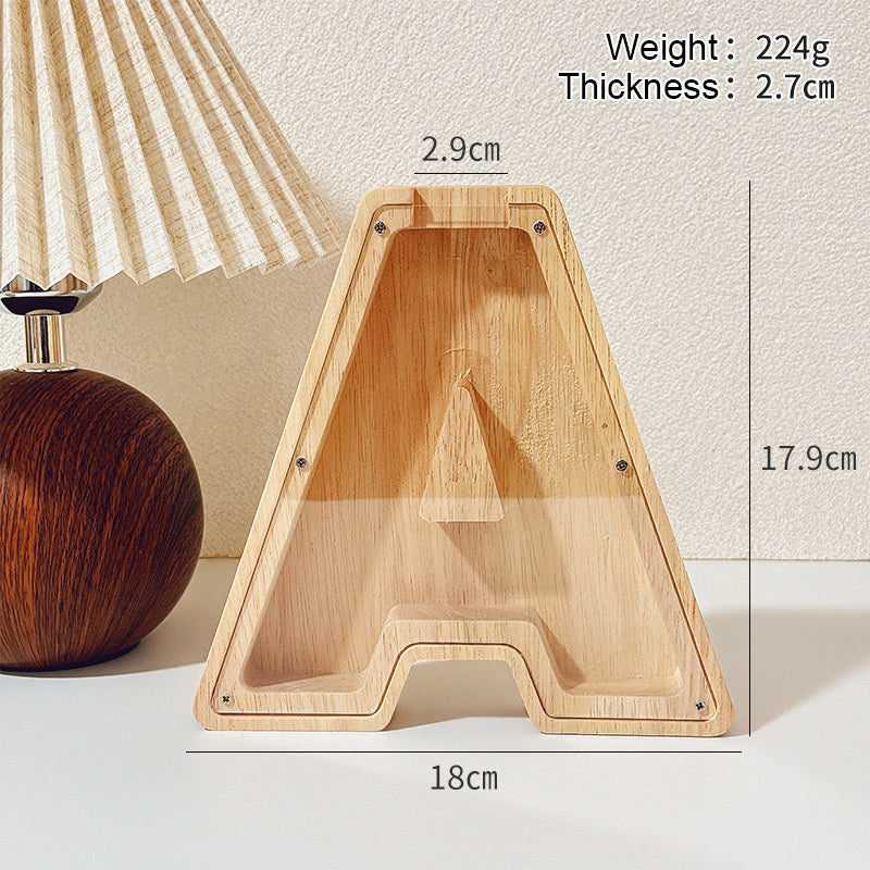 1 unique 18cm*18cm wooden letter jar - 26 creative A-Z letter storage containers, transparent design, birthday gift idea, home decoration, best friend gift, and functional holiday present.