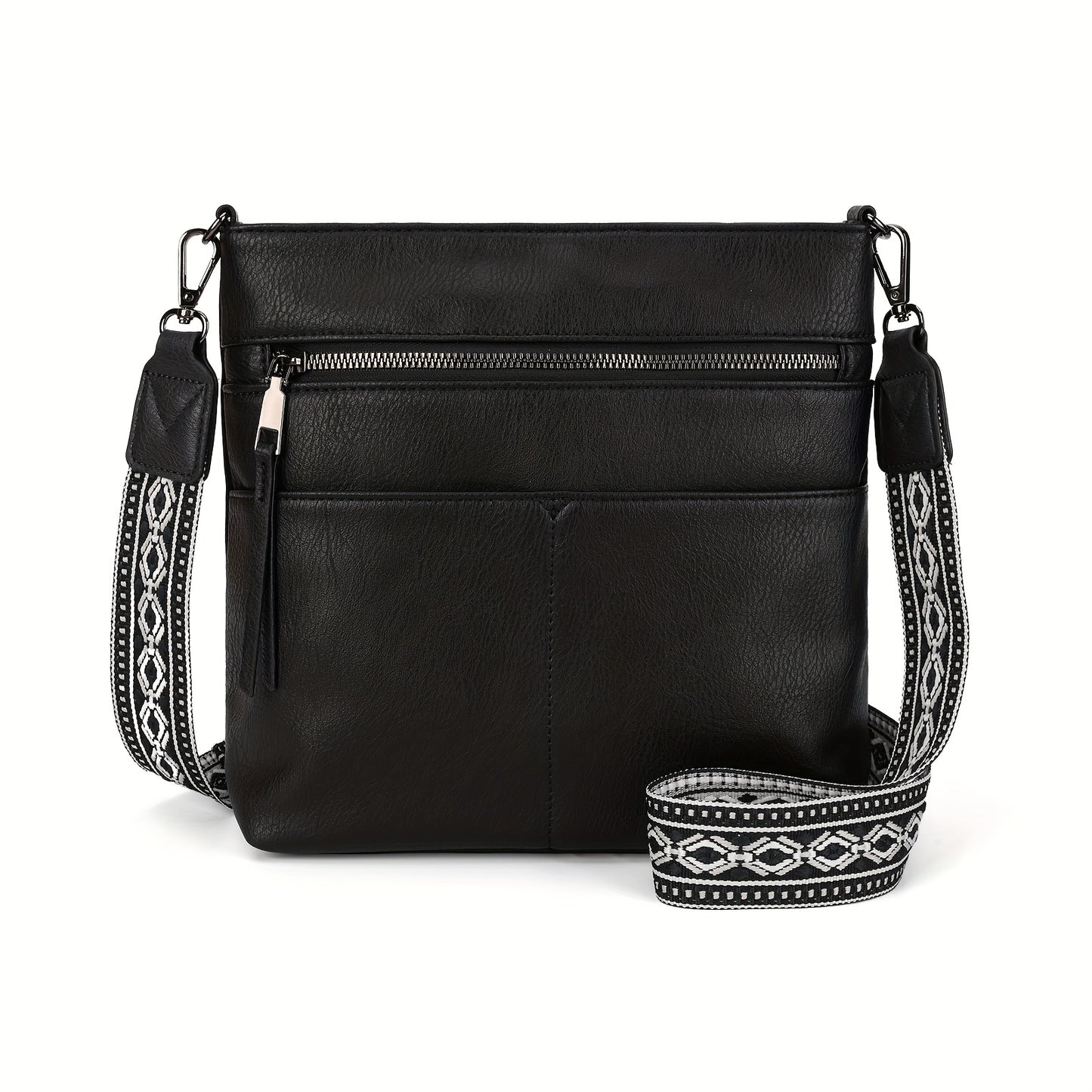 New Women's Shoulder Bag - Large Capacity Crossbody Bag with Fashionable Jacquard Wide Shoulder Strap - Simple Yet Stylish, High-quality Commuter Bag for Women