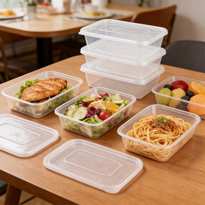 Disposable Food Containers with Lids 750ml – 40/60/100 Pack Microwave & Dishwasher Safe Leak-Proof Boxes for Salads, Fruits & Meal Prep