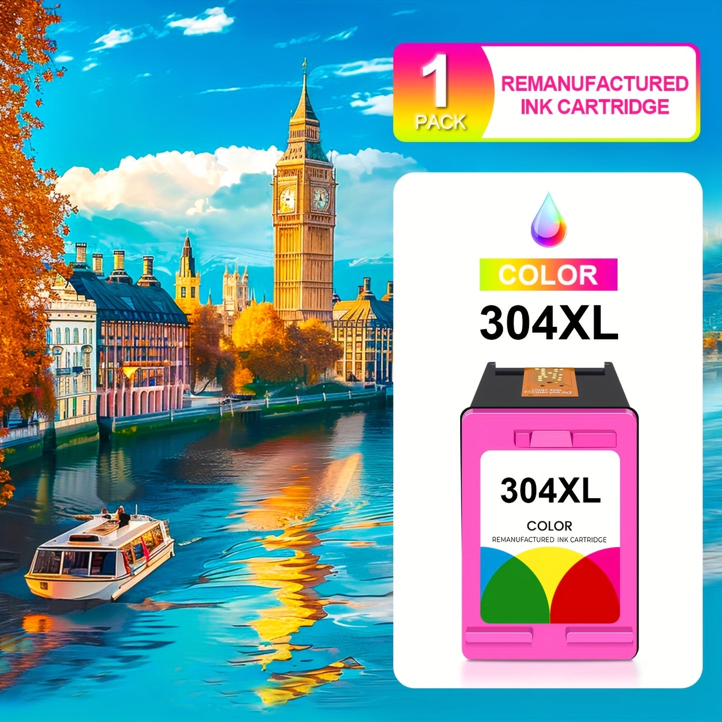 Compatible for HP 304XL Ink Cartridges Suitable for HP Deskjet 2620 2630 2632 3720 3721 3723 3724 3730 & Envy 5010 5020 5030 5032 5034 5052 5055 Printers, Compatible HP 304XL Black & Color Replacement Cartridges, Cost-Effective for Office Use