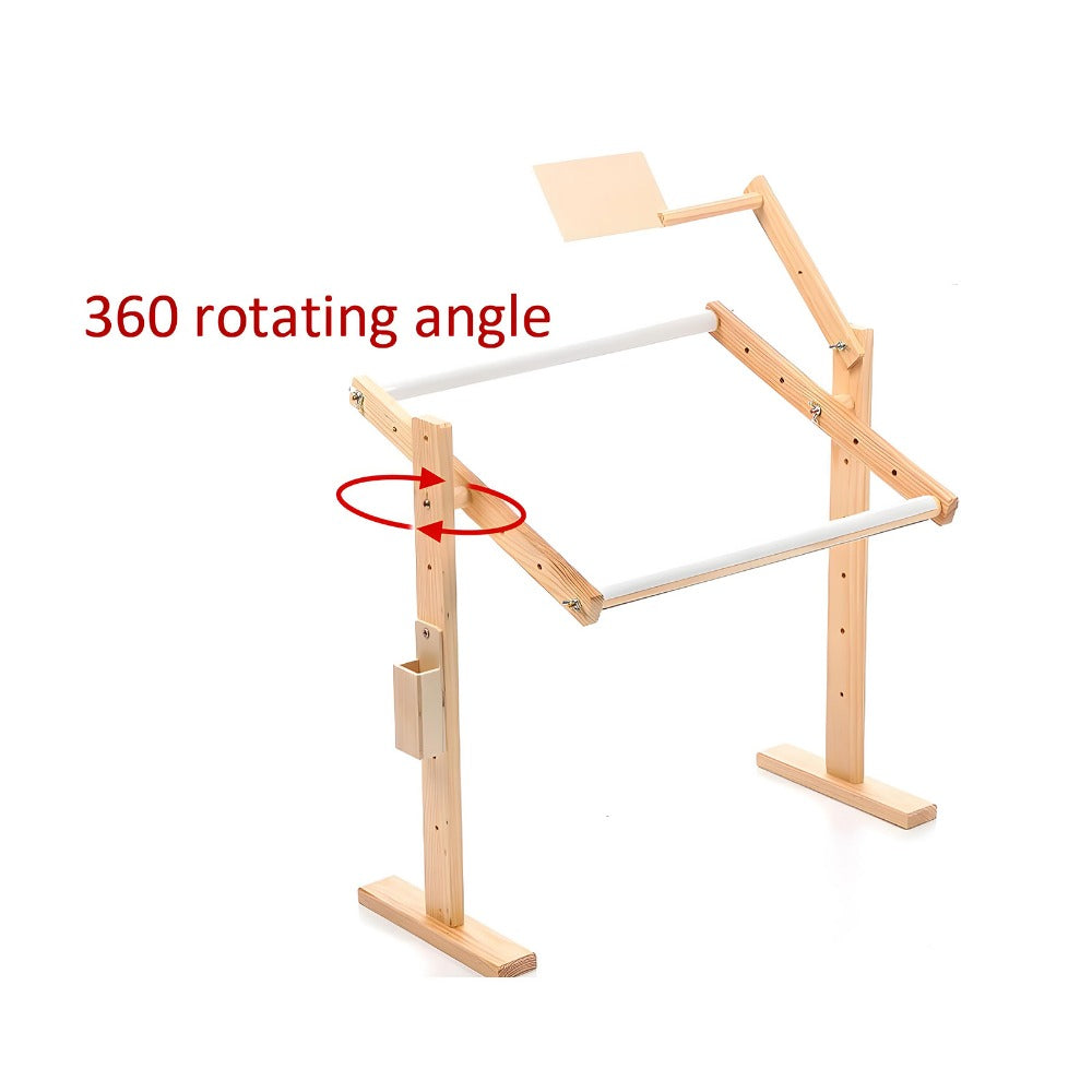 Adjustable Cross Stitch Frame Wooden Embroidery Frame 30 X 40 X 50 cm 360 Degree Swivel Height And Angle Adjustable Suitable For Needlework And Embroidery