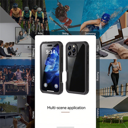 For iPhone 16 Plus 16 Pro Max Waterproof 360° Full Body Case Drop-proof Dustproof Snowproof Built-in Screen Protector Phone Case