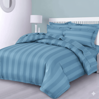 3pcs Classic Satin Stripe Duvet Cover Set (Includes 1 Duvet Cover & 2 Pillowcases) – Soft, Comfortable, and Machine Washable. Perfect for Bedrooms, Dorms, Hotels, and as a Thoughtful Holiday Gift.