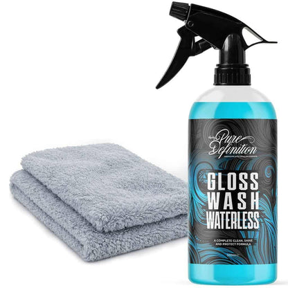 Gloss Wash Waterless - Wash & Wax Gloss Shine Carnauba Wax Showroom Cleaner - Car Cleaning kit
