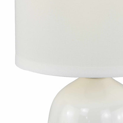 Cleo - Set of 2 White Ceramic 26cm Lamps With Shades