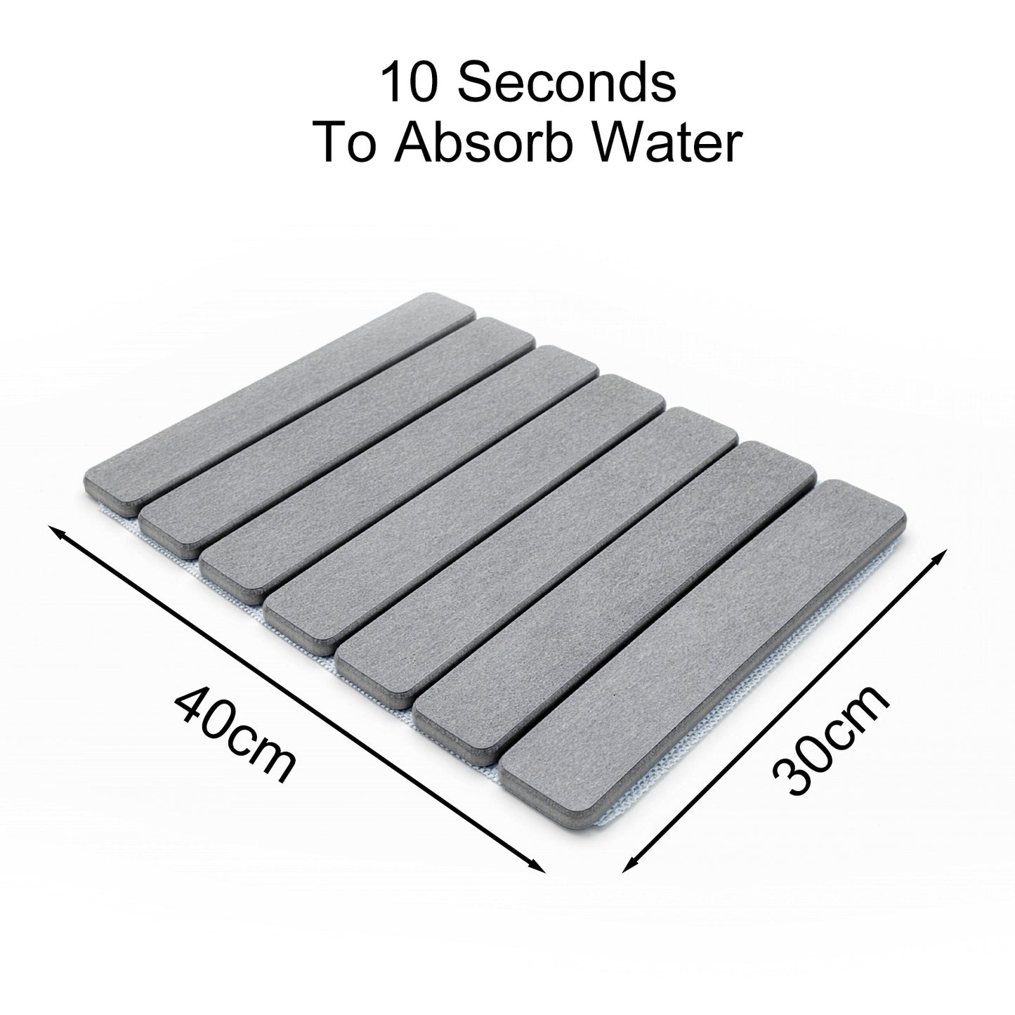 Stone Kitchen Countertop Drain Mat, Foldable Diatomaceous Earth Dish Drain Mat, Suitable for Bowls, Plates, And Cups, 40 X 30 Cm