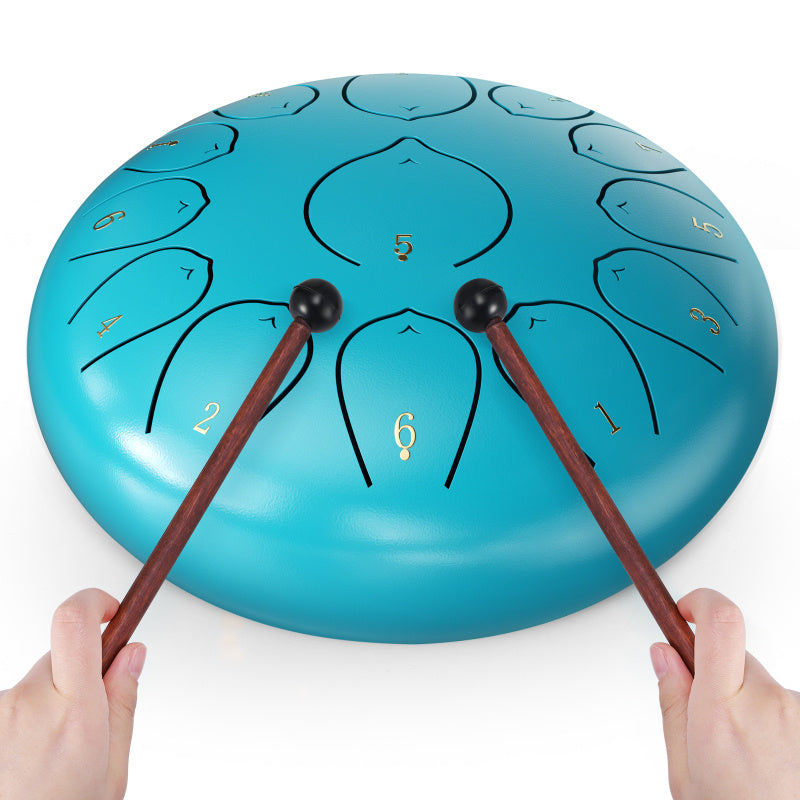 12 Inch 13 Notes Steel Tongue Drum, D Key & Rust-Proof Handpan Drum with Drum Bag and Percussion Instrument Tools