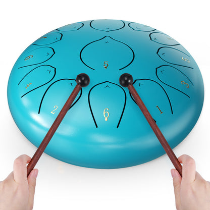 12 Inch 13 Notes Steel Tongue Drum, D Key & Rust-Proof Handpan Drum with Drum Bag and Percussion Instrument Tools