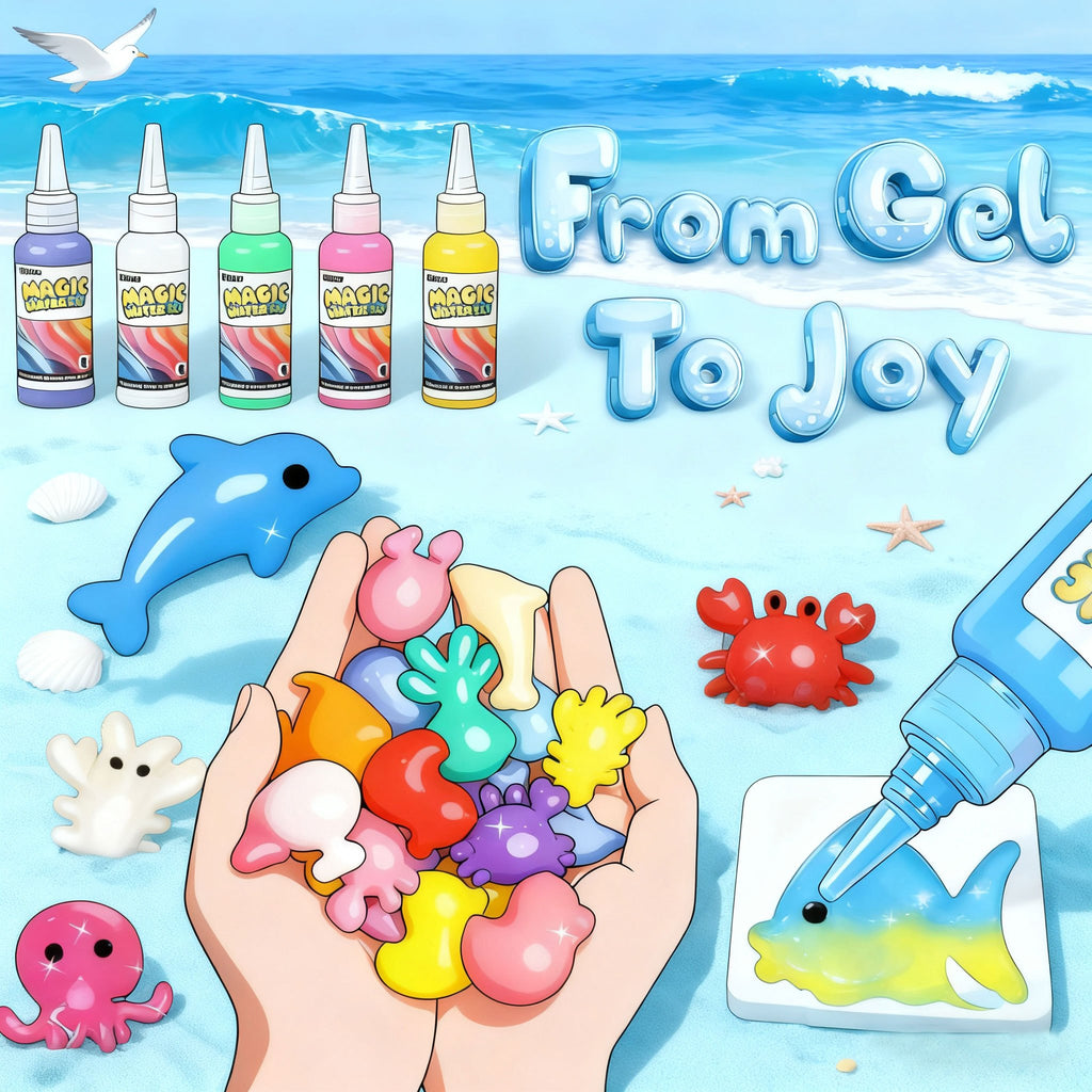 Magic Water Elf DIY Craft Kit 32 Piece - 12 Colours, 12 Moulds & Storage Box | STEM Sensory Art Toy for Boys & Girls | Creative Birthday Gift