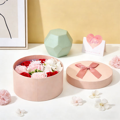 Bath Soap Gift Box, Artificial Flower Bouquet, card, Scented Rose Petal Gift for Valentine'S Day Anniversary, Christmas, Birthday Gift for Women, Girlfriend, Wife